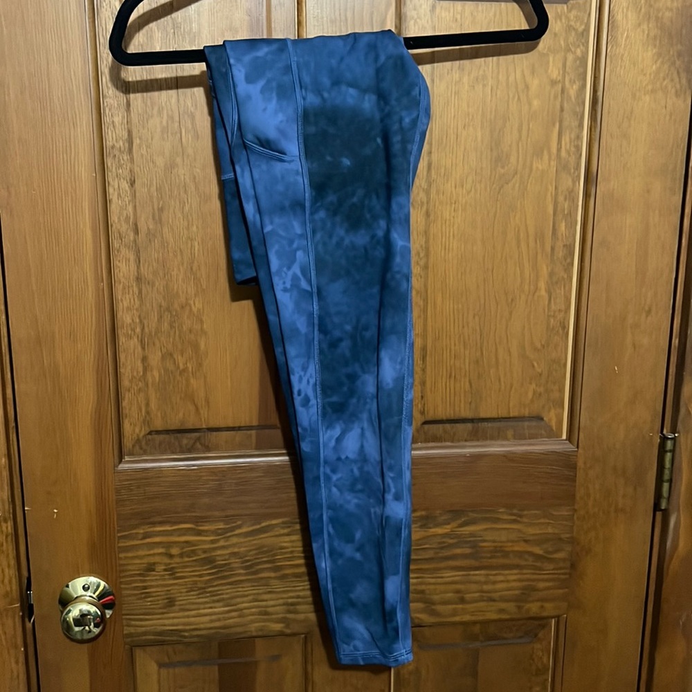 High Waisted Tie-Dye Exercise Leggings w/ Pockets